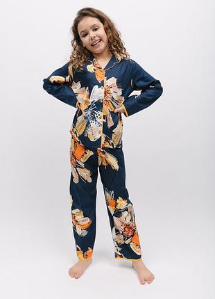 Піжама для дівчинки cyberjammies cosmo 7020 12-13 лет /158 см синій з квітковим принтом (5051877473201)