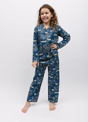 Піжама для дівчинки cyberjammies fawn 7032 10-11 лет/146 см синій з принтом (5051877473553)
