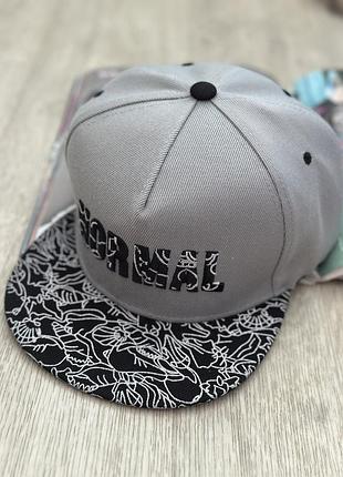 Кепка снепбек (snapback) normal серый с черным 56-61р (9100)