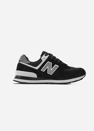 Чорні чоловічі кросівки new balance 574 black white cordura х нью беланс 41