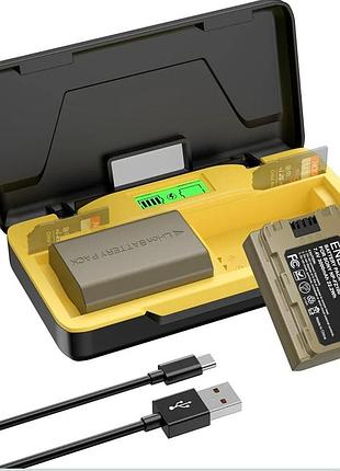 Зарядний пристрій-кейс enegon pd/qc 20w + 2 акумулятори np-fz100 (3000 mah) для sony з тримачем sd-карт