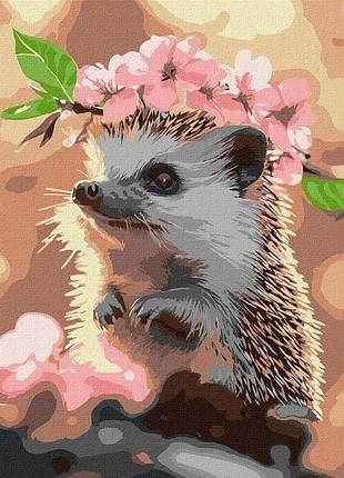Картина по номерам "ежик в вишневом цветении" ©art_selena_ua kho6756, 30х40 см
