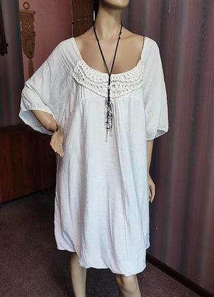 Біла сукня вільного крою  l-xxl