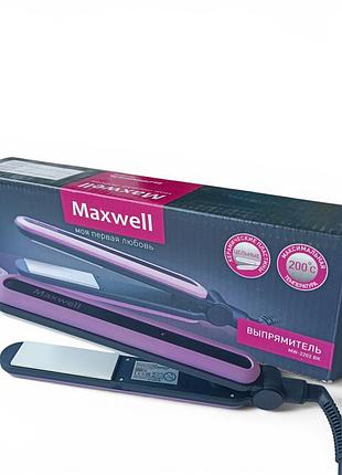 Щипці стайлер випрямляч для волосся побутові фіолетові 35 вт maxwell mw-2202bk