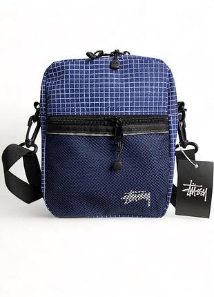 Сумка через плечо stussy 20x16 синяя