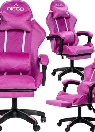 Кресло геймерское diego alcantara pro pink