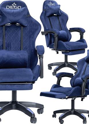 Кресло геймерское diego alcantara pro dark blue