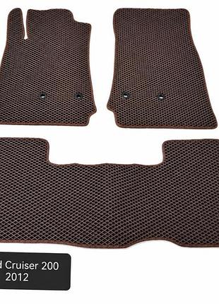 Автокилимки eva в салон toyota land cruiser 200 j200 2008–2021 коричневі, комплект 3 шт