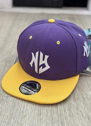 Кепка снепбек (snapback) нью-йорк ny фиолетовый с желтым 56-61р (9105)