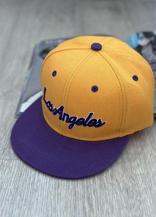 Кепка снепбек (snapback) лос-анджелес (los angeles) оранжево-фиолетовый 56-61р (9101)