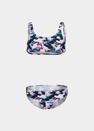 Купальник для дівчат arena tie and dye bikini top білий, синій, мультиколор діт