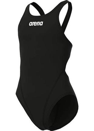 Купальник закритий для дівчат arena team swimsuit swim tech solid чорний діт 116 см