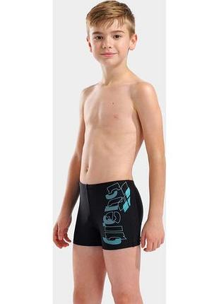 Плавки-шорти для хлопчиків arena tales swim short чорний, бірюзовий 164 см