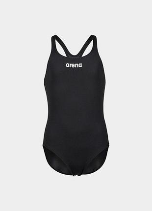 Купальник слитный для девушек arena team swim pro solid l черный, белый 110 см