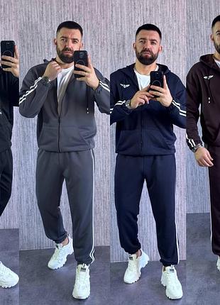 Чоловічий спортивний костюм петля ml lxl xlxxl сині чорний графіт коричневий