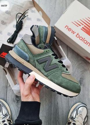 Зелені чоловічі кросівки new balance 574 legacy stone island light green х нью беланс 44