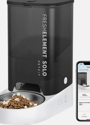 Автоматическая кормушка для кошек и собак petkit fresh element solo wi-fi 2.8л, умная автокормушка для животных с управлением wifi petkit solo