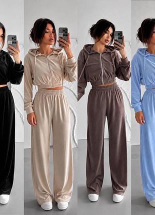 Жіночий спортивний велюровий костюм sm ml lxl