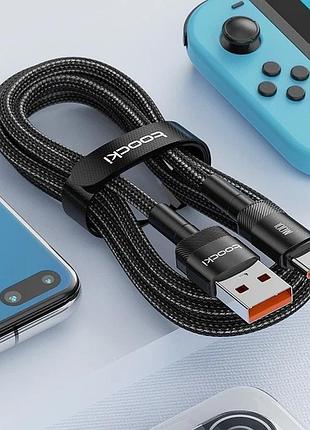Кабель toocki fast charge usb type-c 6a 100w 0.5м black