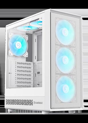 Корпус комп’ютерний gamemax storm 2 aw atx white бокове вікно rgb підсвітка без блоку живлення (storm 2 aw)