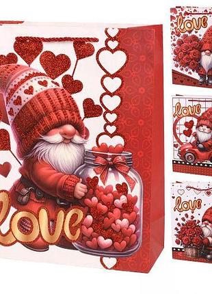 Пакет подарунковий паперовий m "love you" 26*32*10см топ продаж!