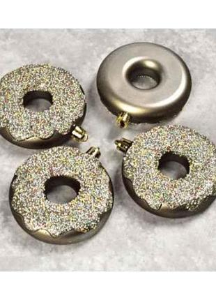 Набор елочных украшений 8см бронза 4шт/наб donut m47965 тм stenson