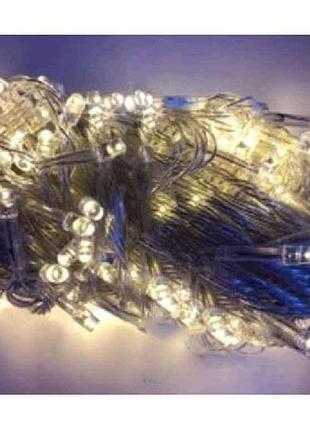 Гирлянда 200 led, теплый белый (прозрачный провод) 1120-07 тм китай