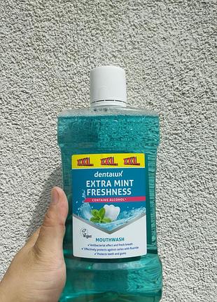 Ополіскувач для ротової порожнини dentalux extra mint freshness xxl 1 л – антибактеріальний захист