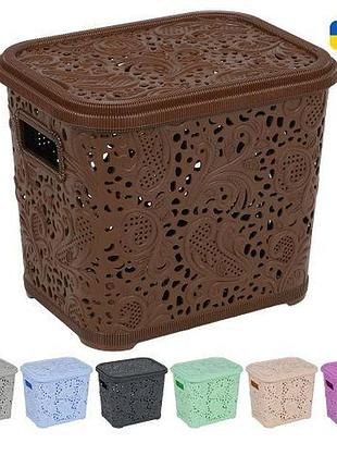 Кошик-плетінка з кришкою"ажур" 3.5л 15.5*21*17см топ продаж!