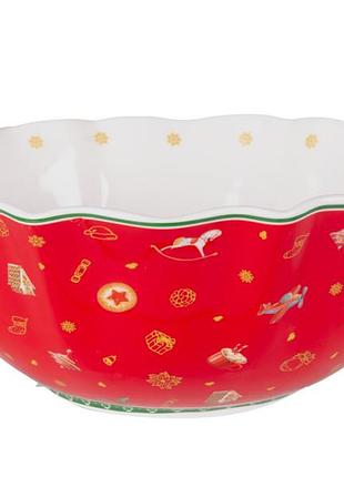 Салатник новогодний lefard christmas delight 20х8 см 1000 мл 985-207 фарфор