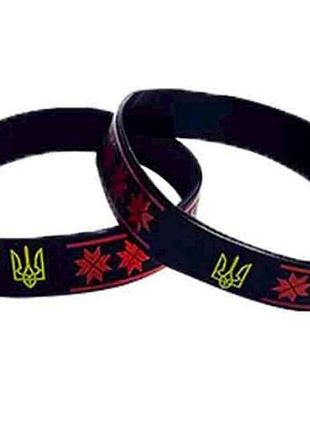 Браслет силіконовий вишиванка чорний тм україна