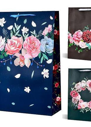 Пакет подарунковий паперовий l "flower evening" 31*44*12см топ продаж!