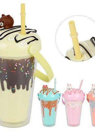Стакан с крышкой и трубочкой "sweets" 450мл топ продаж!