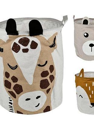 Корзина для игрушек с ручками складная "animals" с метал. каркасом 35*40см топ продаж!