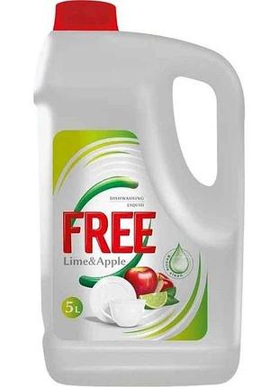 Гель для мытья посуды 5л лайм и яблоко тм free