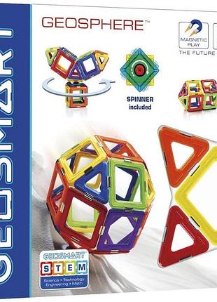 Магнитный конструктор geosmart solar spinner 23 детали со спиннером, stem, 3+