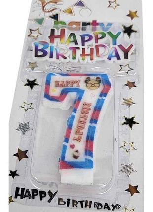 Свічка-цифра 7 happy birthday з топером арт.076 тм prc