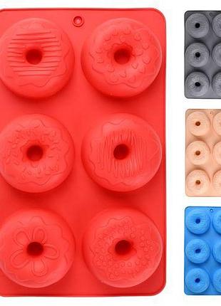 Форма силікон "donuts" 6шт/л 27.5*16.5см топ продаж!