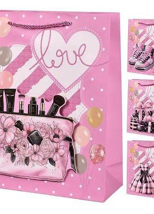 Пакет подарунковий паперовий s "love 3d" 18*23*10см топ продаж!