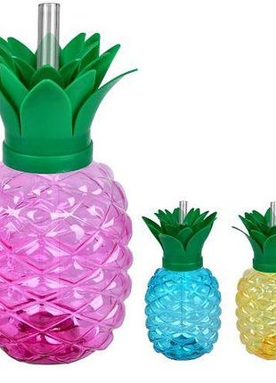 Стакан с крышкой и трубочкой "pineapple" 500мл топ продаж!