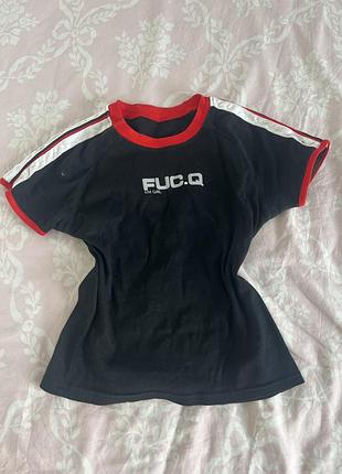 Baby tee черная футболка у2к