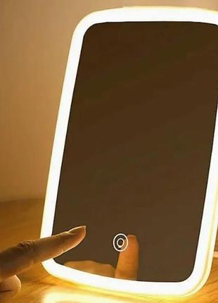 Сенсорне led дзеркало для макіяжу з 3 рівнями підсвічування і usb зарядкою. дзеркало для макіяжу