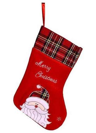 Новогодний носок для подарков 30см r96069 тм stenson