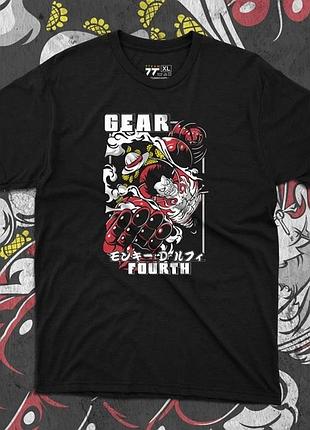 Футболка для подростка мальчика с принтом ван пис luffy gear 4 размер s/m/l (рост от 164 до 182 ) anime10211