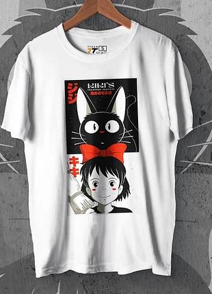 Футболка для підлітка хлопчика з принтом kiki'140 delivery 140ervice we розмір s/m/l (зріст від 164 до 182 ) anime10979
