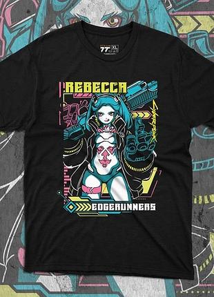 Футболка для подростка мальчика с принтом cyber punk rebecca 4 размер s/m/l (рост от 164 до 182 ) anime11022