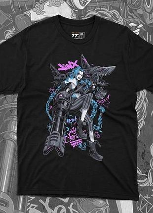 Футболка для подростка мальчика с принтом arcane jinx 2 размер s/m/l (рост от 164 до 182 ) anime10842