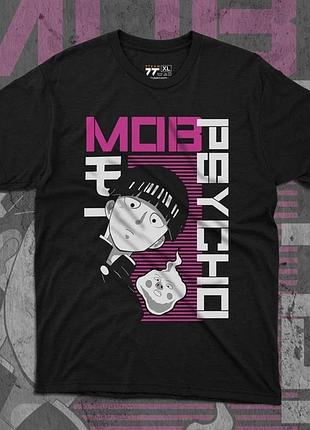 Футболка для подростка мальчика с принтом mob p140ycho #4 размер s/m/l (рост от 164 до 182 ) anime10900