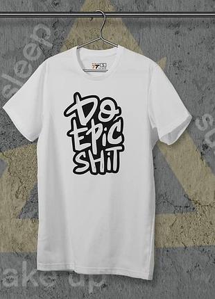 Футболка для подростка мальчика с принтом do epic we размер s/m/l (рост от 164 до 182 ) anime10075