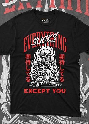 Футболка для підлітка хлопчика з принтом everything 140uck140 розмір s/m/l (зріст від 164 до 182 ) anime10740